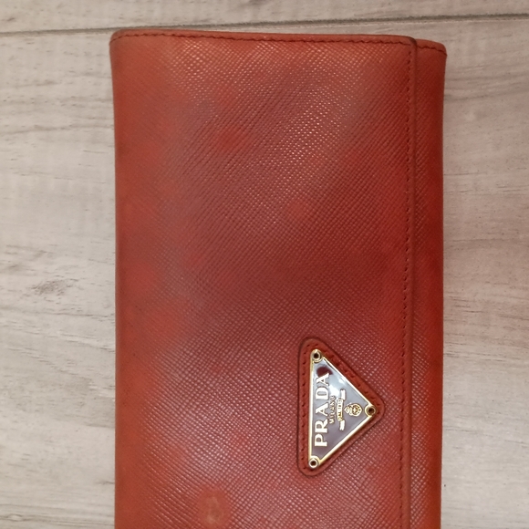 PRADA Orange plain long wallet for women - Picture 3 of 14
